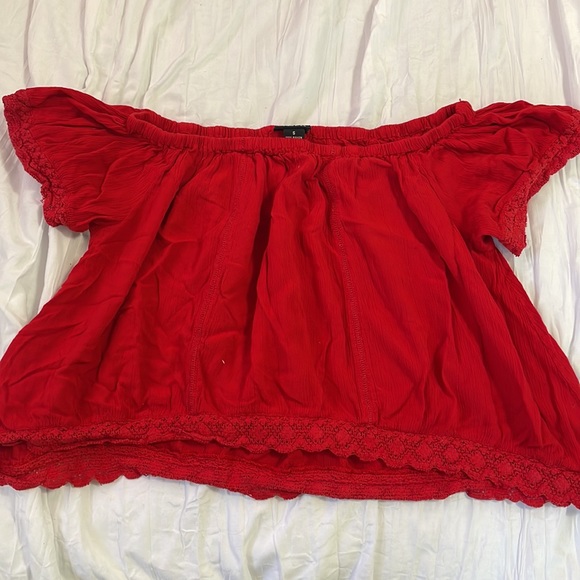 rue21 Red off shoulder top - Picture 1 of 8